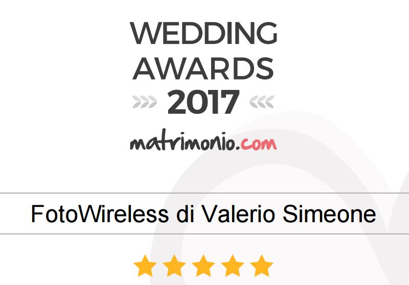 Miglior fotografo matrimonio 2017 con il Wedding Awards